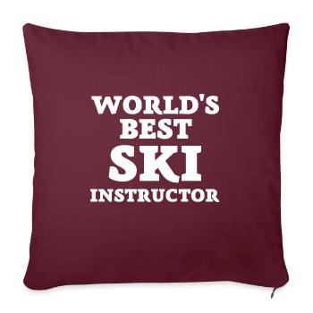 Meilleur moniteur de ski Meilleur moniteur de ski - Housse de coussin décorative 45 x 45 cm - bordeaux - Devant