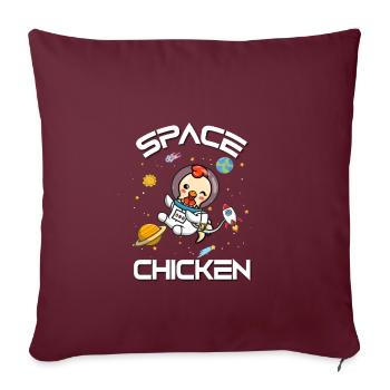 Poulet - Housse de coussin décorative 45 x 45 cm - bordeaux - Devant