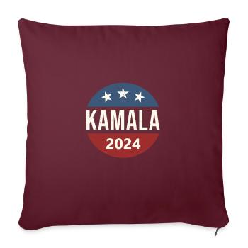 Kamala 2024 - Housse de coussin décorative 45 x 45 cm - bordeaux - Devant