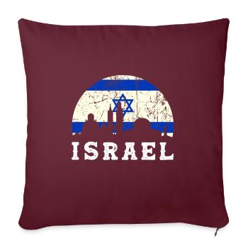 Israël Vernse drapeau Idée de cadeau - Housse de coussin décorative 45 x 45 cm - bordeaux - Devant