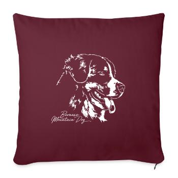 Portrait de bouvier bernois Hunde Hund Wilsigns - Housse de coussin décorative 45 x 45 cm - bordeaux - Devant