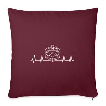 Pen & Paper Shirt - Cube Heartbeat blanc - Housse de coussin décorative 45 x 45 cm - bordeaux - Devant