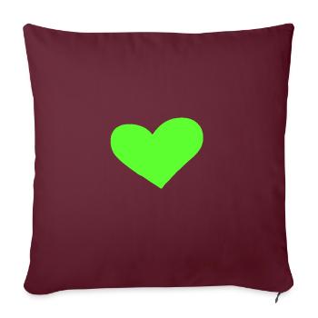 Idée cadeau coeur vert - Housse de coussin décorative 45 x 45 cm - bordeaux - Devant