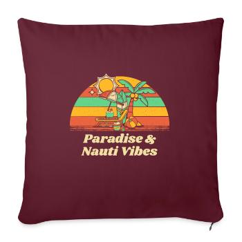 Paradise & Nauti Vibes Beach Été Océan Tropical - Housse de coussin décorative 45 x 45 cm - bordeaux - Devant