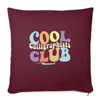Club de calligraphie cool professionnel - Housse de coussin décorative 45 x 45 cm - bordeaux - Devant
