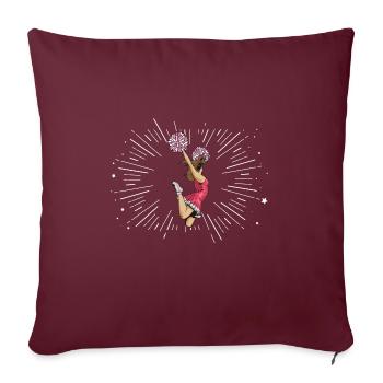 Cheer Mode On sort pour une fille de cheerleading - Housse de coussin décorative 45 x 45 cm - bordeaux - Devant