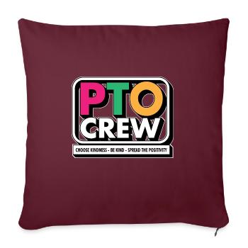 PTO Crew Parent Teacher Organization Équipe École - Housse de coussin décorative 45 x 45 cm - bordeaux - Devant