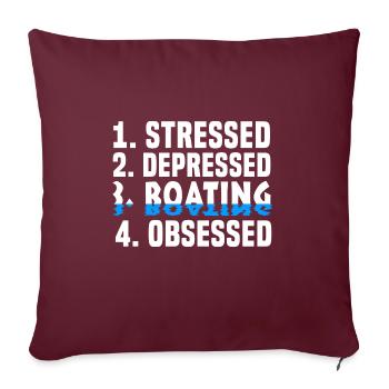 Bateau de capitaine de bateau de plaisance - Housse de coussin décorative 45 x 45 cm - bordeaux - Devant
