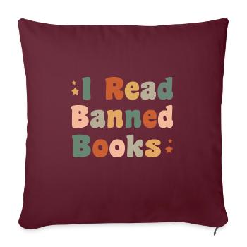 Livres Lecture Lecture Rat de bibliothèque Rat de bibliothèque Accro de bibliothèque - Housse de coussin décorative 45 x 45 cm - bordeaux - Devant