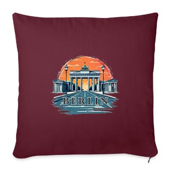 Porte de Brandebourg à Berlin - Housse de coussin décorative 45 x 45 cm - bordeaux - Devant