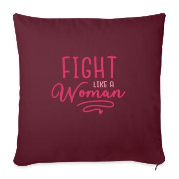 Slogan de la thérapie de traitement du cancer du sein - Housse de coussin décorative 45 x 45 cm - bordeaux - Devant