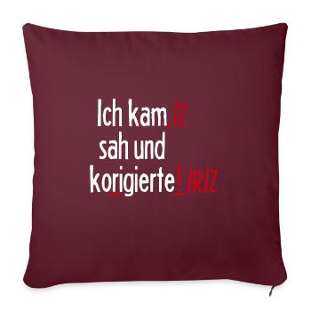 Grammatik Deutsch Lustiger Spruch Geschenk Lehrkra - Sofakissenbezug 45 x 45 cm - Burgunderrot - Vorne