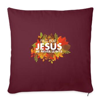 Les croyants chrétiens religieux tombent amoureux de Jésus Bible - Housse de coussin décorative 45 x 45 cm - bordeaux - Devant