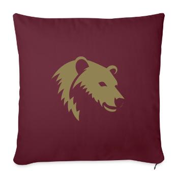 Silhouette d’ours d’une tête d’ours polaire - Housse de coussin décorative 45 x 45 cm - bordeaux - Devant