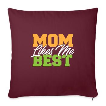 Maman m’aime le mieux L’enfant préféré de maman Drôle - Housse de coussin décorative 45 x 45 cm - bordeaux - Devant