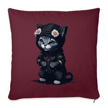 Avec ce motif, vous deviendrez un ninja - Housse de coussin décorative 45 x 45 cm - bordeaux - Devant