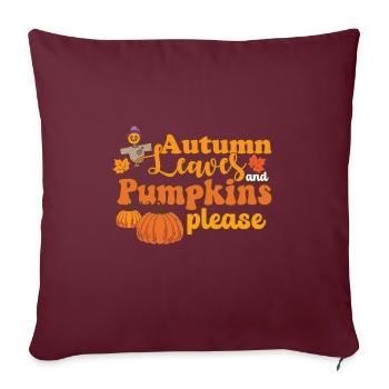 Bonjour les feuilles d’automne et les citrouilles s’il vous plaît Scarecrow - Housse de coussin décorative 45 x 45 cm - bordeaux - Devant