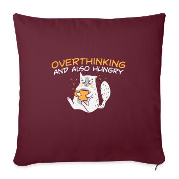 Amoureux des chats, gourmand, trop réfléchi et aussi affamé - Housse de coussin décorative 45 x 45 cm - bordeaux - Devant