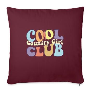 Cool Country Girls Club Howdy Rodeo Southern - Housse de coussin décorative 45 x 45 cm - bordeaux - Devant