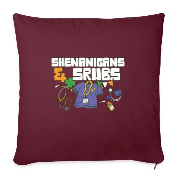 Shenanigans & Scrubs Infirmière urgente Médecin St. - Housse de coussin décorative 45 x 45 cm - bordeaux - Devant