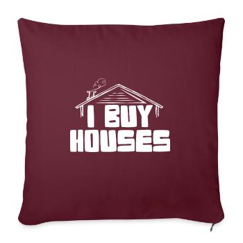 Agent immobilier agréé Courtier immobilier J’achète - Housse de coussin décorative 45 x 45 cm - bordeaux - Devant