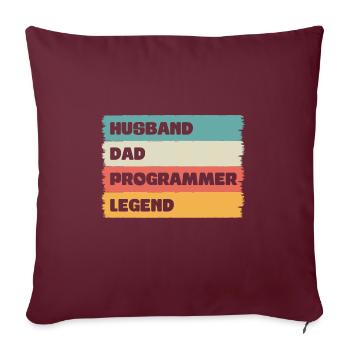 Husband Dad programmer Legend - Sofakissenbezug 45 x 45 cm - Burgunderrot - Vorne