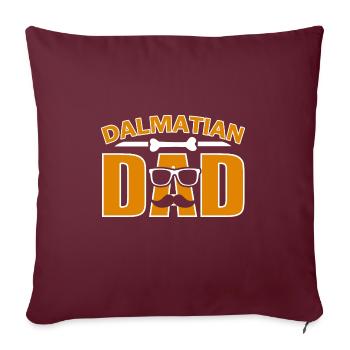 Papa dalmatien pour papa amoureux des chiens - Housse de coussin décorative 45 x 45 cm - bordeaux - Devant