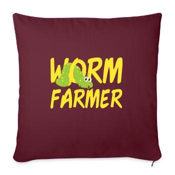 Worm Farmer - Sofakissenbezug 45 x 45 cm - Burgunderrot - Vorne