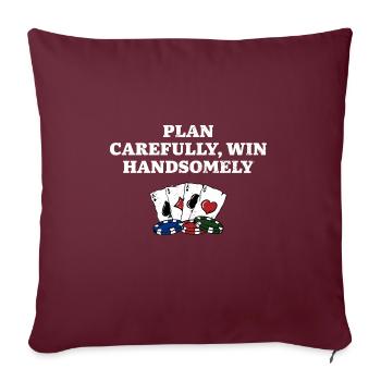 Planifiez soigneusement gagner du poker Handsomely Gambler - Housse de coussin décorative 45 x 45 cm - bordeaux - Devant