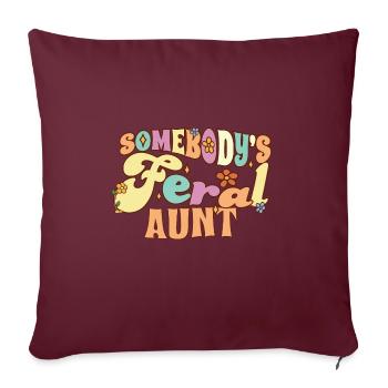 Tante sauvage de quelqu’un Tante sauvage de la famille Tante Groovy - Housse de coussin décorative 45 x 45 cm - bordeaux - Devant