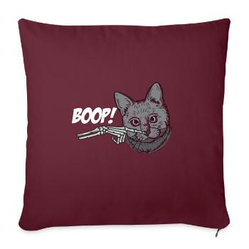 Skeleton Hand Black Cat Spooky Halloween Grunge - Sofakissenbezug 45 x 45 cm - Burgunderrot - Vorne