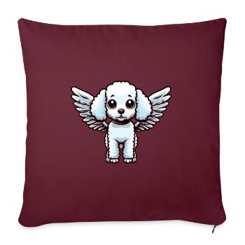 Poodle Angel - Chien élégant avec des ailes - Housse de coussin décorative 45 x 45 cm - bordeaux - Devant