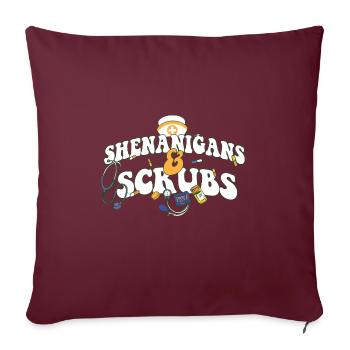 Shenanigans & Scrubs Infirmière urgente Médecin St. - Housse de coussin décorative 45 x 45 cm - bordeaux - Devant