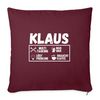 Klaus - Sofakissenbezug 45 x 45 cm - Burgunderrot - Vorne
