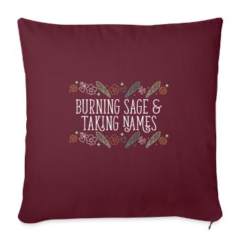 Brûler de la sauge et prendre des noms Bâtons de purification - Housse de coussin décorative 45 x 45 cm - bordeaux - Devant