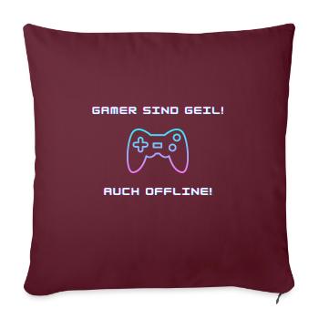 Les joueurs sont géniaux! Aussi hors ligne ! - Housse de coussin décorative 45 x 45 cm - bordeaux - Devant
