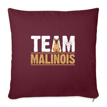 Chien Malinois - Housse de coussin décorative 45 x 45 cm - bordeaux - Devant