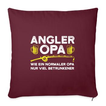 Angeln Opa Fischer Geschenk - Sofakissenbezug 45 x 45 cm - Burgunderrot - Vorne