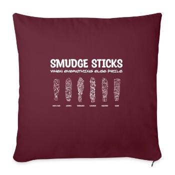 Sauge Smudge bâtons guérison spirituelle prière païenne - Housse de coussin décorative 45 x 45 cm - bordeaux - Devant