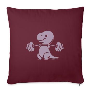 T-Rex avec entraînement avec haltères - Housse de coussin décorative 45 x 45 cm - bordeaux - Devant
