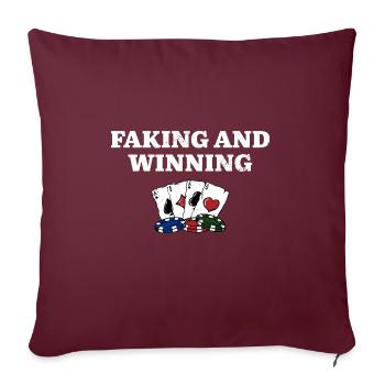 Simuler et gagner un joueur de poker - Housse de coussin décorative 45 x 45 cm - bordeaux - Devant