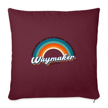 Waymaker Promise Keeper Miracle Worker , Vintage - Housse de coussin décorative 45 x 45 cm - bordeaux - Devant