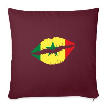 Sénégal - Housse de coussin décorative 45 x 45 cm - bordeaux - Devant