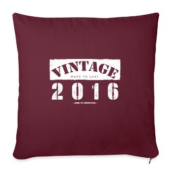 7 ans : Vintage Classic 2016 7ème anniversaire - Housse de coussin décorative 45 x 45 cm - bordeaux - Devant