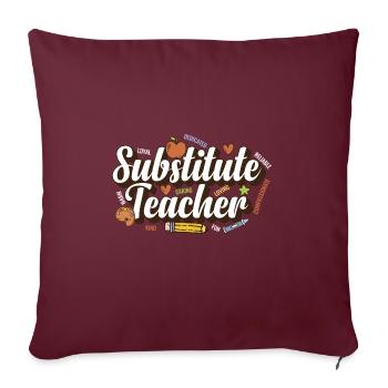 Enseignant suppléant Éducateur scolaire Enseignant - Housse de coussin décorative 45 x 45 cm - bordeaux - Devant