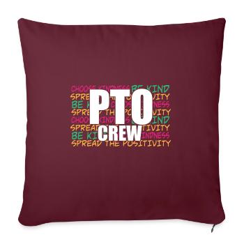 PTO Crew École Bénévole Parent Enseignant - Housse de coussin décorative 45 x 45 cm - bordeaux - Devant