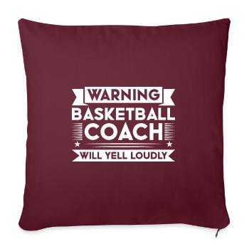 Basket-ball entraîneur de basket-ball cadeau - Housse de coussin décorative 45 x 45 cm - bordeaux - Devant