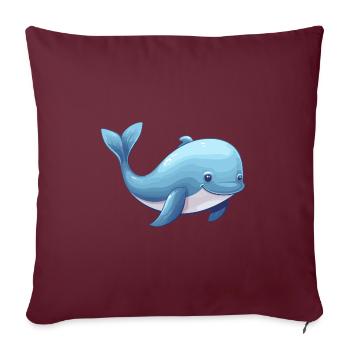 Bébé cachalot - Housse de coussin décorative 45 x 45 cm - bordeaux - Devant