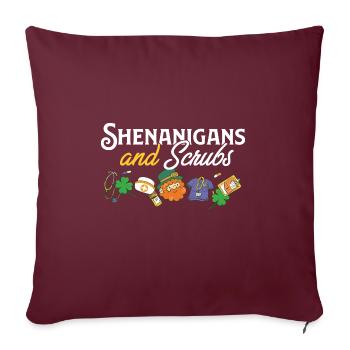 Shenanigans & Scrubs Infirmière urgente Médecin St. - Housse de coussin décorative 45 x 45 cm - bordeaux - Devant