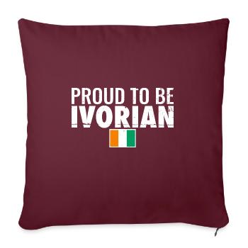 Proud To Be Ivorian Vintage Elfenbeinküste Flagge - Sofakissenbezug 45 x 45 cm - Burgunderrot - Vorne